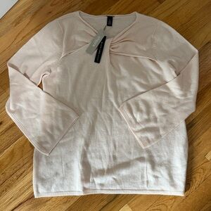 NWT Black Label by Chico’s Size 2 Cashmere Cowl Poncho Sweater Color: light pink